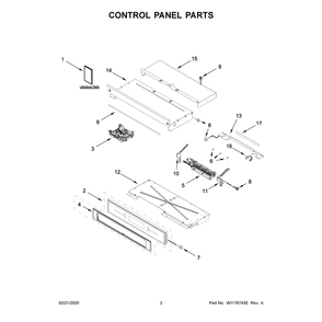 Control Panel Parts Diagram and Parts List for JOEDC330RL00  Jenn-Air Wall Oven