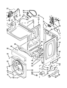 Dryer Cabinet Parts Diagram and Parts List for MLE20PNBGW1  Maytag Washer Dryer Combo