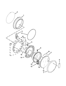 Door Parts Diagram and Parts List for MHN30PDCWW0  Maytag Washer