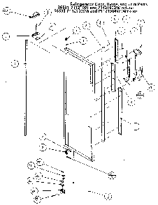 Refrigerator Door, Hinge And Trim Diagram and Parts List for 36531-P1121902W  Amana Refrigerator