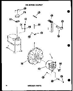 Interior Parts Diagram and Parts List for 113W-3W P54975-64R Amana Air Conditioner