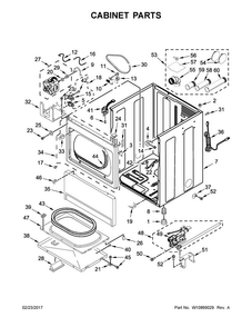 Cabinet Parts Diagram and Parts List for MDG20PRAWW0  Maytag Dryer