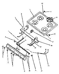 Maintop/control Panel Parts Diagram and Parts List for SBP26ZZ-P1142376NL  Amana Range