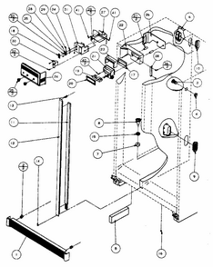 Refrigerator/freezer Controls And Cabinet Diagram and Parts List for 596SBI20H P7836032W Kenmore Refrigerator