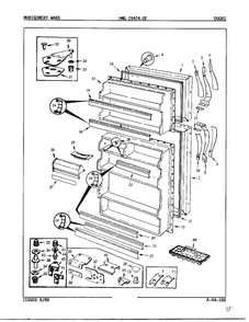 Doors Diagram and Parts List for 19424E  Admiral Refrigerator