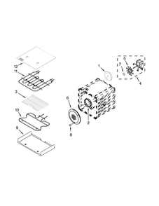 18" Internal Oven Parts Diagram and Parts List for JDRP548WP02  Jenn-Air Range