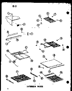 Interior Parts Diagram and Parts List for TC18F-G-P75288-5WG  Amana Refrigerator