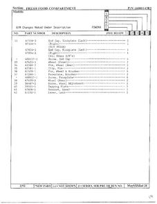 Fresh Food Compartment Page 3 Diagram and Parts List for 24712  Maytag Refrigerator