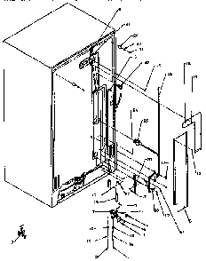 Cabinet Back Diagram and Parts List for SXD25NP-P1162420W  Amana Refrigerator