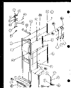 Freezer Door Hinge And Trim Parts Diagram and Parts List for SLD25M2G-P1121107WG  Amana Refrigerator