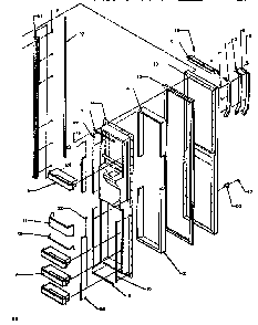 Freezer Door Diagram and Parts List for SXD520NW-P1181101WW  Amana Refrigerator