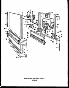 Door Details (dcr-225-1a-ol) (dcr-225-1l-ol) (dcr-225-1h-ol) (dcr-225-1c-ol) (dcr-225-1w-ol) Diagram and Parts List for DCR-225-1A-OL  Caloric Dishwasher