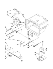 Freezer Liner Parts Diagram and Parts List for MFI2665XEB0  Maytag Refrigerator