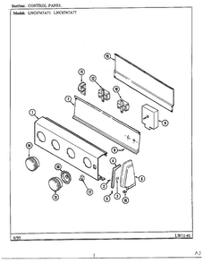 Control Panel Diagram and Parts List for 6747A77  Norge Washer