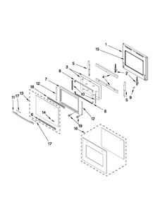 Oven Door Parts Diagram and Parts List for JJW2327WS00  Jenn-Air Wall Oven