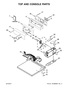Top And Console Parts Diagram and Parts List for MDG20CSAWW0  Maytag Dryer