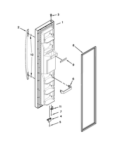 Freezer Door Diagram and Parts List for MSF22D4XAM00  Maytag Refrigerator