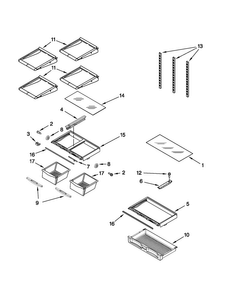 Shelf Parts Diagram and Parts List for MFT2771WEM3  Maytag Refrigerator
