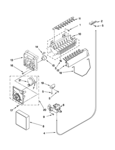 Icemaker Parts Diagram and Parts List for CS22CFXTT02  Crosley Refrigerator