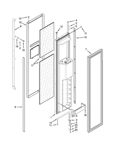 Freezer Door Parts Diagram and Parts List for JS42PPDUDB20  Jenn-Air Refrigerator