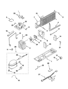 Unit Parts Diagram and Parts List for A8RXNGMWH02  Amana Refrigerator