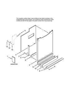 Door And Panel Parts Diagram and Parts List for MDBM601AWB3  Maytag Dishwasher