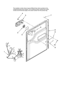 Door And Latch Parts Diagram and Parts List for MDB6701AWQ10  Maytag Dishwasher