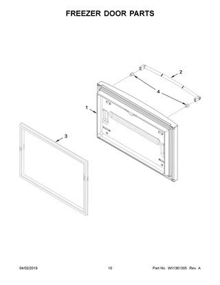 Freezer Door Parts Diagram and Parts List for JFC2089BEP03  Maytag Refrigerator