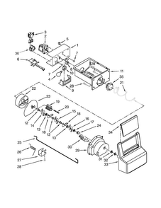 Motor And Ice Container Parts Diagram and Parts List for ASD2275BRB02  Amana Refrigerator