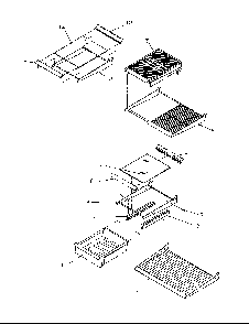 Cabinet Shelving Diagram and Parts List for GTG21B2L-P1193001WL  Amana Refrigerator