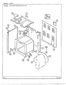 Body Diagram and Parts List for DF454670  Magic Chef Range