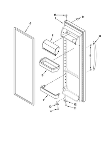 Refrigerator Door Parts Diagram and Parts List for MSB2554AEY02  Maytag Refrigerator