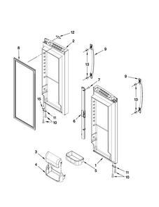 Refrigerator Door Parts Diagram and Parts List for AFF2534FEW4  Amana Refrigerator