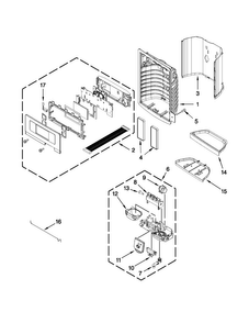 Dispenser Front Parts Diagram and Parts List for 5MFX257AA000  Maytag Refrigerator