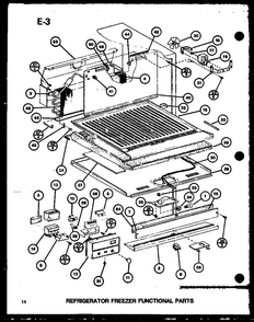 Refrigerator Freezer Functional Parts Diagram and Parts List for TC18G-P76512-5W  Amana Refrigerator