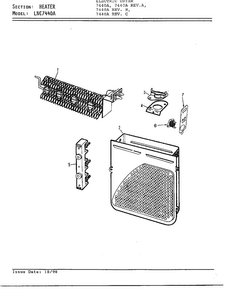 Heater Diagram and Parts List for 7440A REV B Norge Dryer
