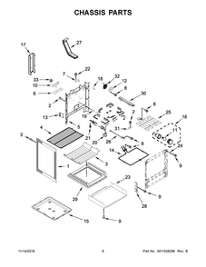 Chassis Parts Diagram and Parts List for MER8650FZ0  Maytag Range