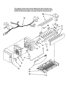 Icemaker Parts Diagram and Parts List for MFI2067AEW13  Maytag Refrigerator