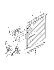 Inner Door Parts Diagram and Parts List for MDB7749SBB0  Maytag Dishwasher
