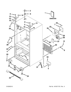 Cabinet Parts Diagram and Parts List for MFI2670XEW8  Maytag Refrigerator