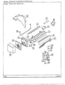 Optional Icemaker Kit Diagram and Parts List for HMG211360  Admiral Refrigerator