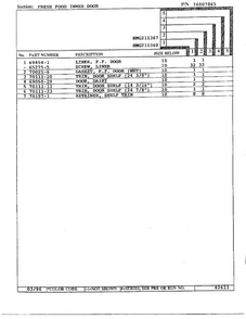 Fresh Food Inner Door Page 2 Diagram and Parts List for HMG211360  Admiral Refrigerator