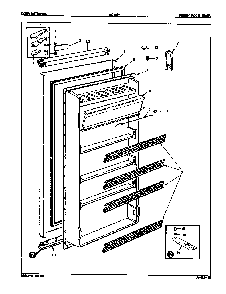 Fresh Food Door Diagram and Parts List for RC10H E7S01 Maytag Refrigerator
