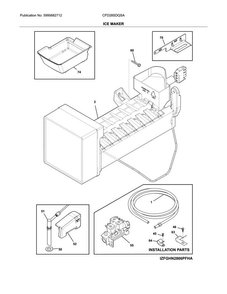 Ice Maker Diagram and Parts List for CFD28SDQSA  Crosley Refrigerator