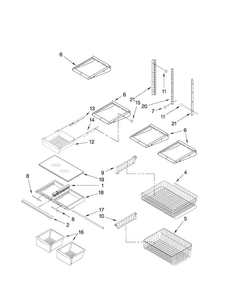 Shelf Parts Diagram and Parts List for MBB1957VEB2  Maytag Refrigerator