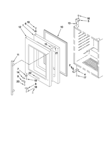 Door Parts Diagram and Parts List for JUB248LBRB00  Jenn-Air Wine and Beverage Cooler