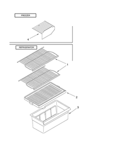 Shelf Parts Diagram and Parts List for A6TXNWFXW00  Amana Refrigerator