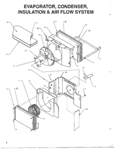 Evaporator, Condenser, Insulation, Air Diagram and Parts List for 5792  Amana Air Conditioner