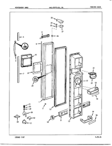 Freezer Door Diagram and Parts List for 22572A  Admiral Refrigerator