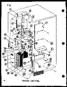 Freezer Functional Diagram and Parts List for SLDI25F-A-P76421-1WA  Amana Refrigerator